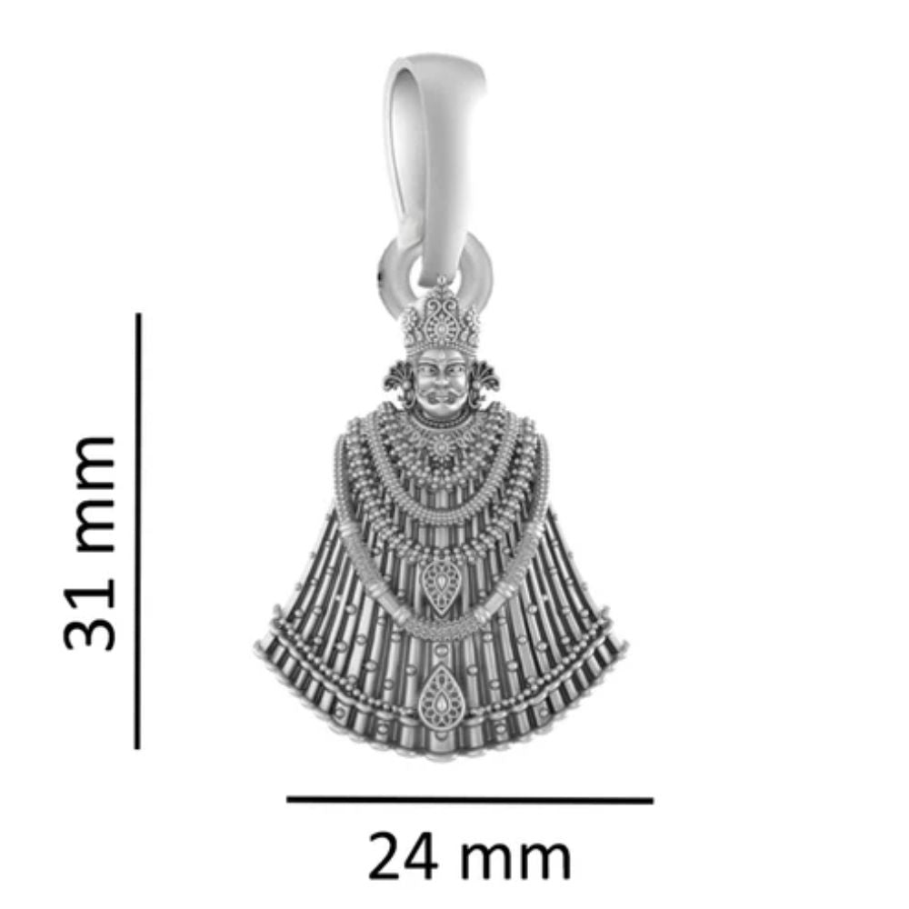 Pure Sterling Silver God Khatu Shyam (Premium Big Size) Pendant for Men & Women by Akshat Sapphire – 92.5 Silver-PB7281