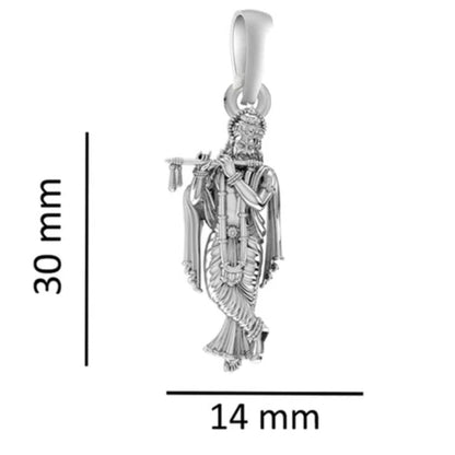 Pure Sterling Silver God Krishna (Premium Big Size) Pendant for Men & Women by Akshat Sapphire – 92.5 Silver-PB7268