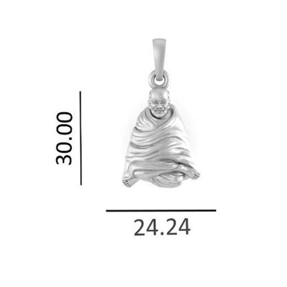 Akshat Sapphire 92.5% Pure Sterling Silver Neem Karoli Baba Pendant for Men & Women