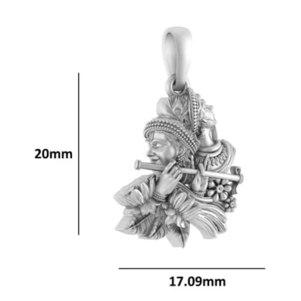 Sterling Silver (92.5% purity) God Radha Krishna Pendant for Men & Women Pure Silver Lord Radha kishan Locket for Good Health & Wealth