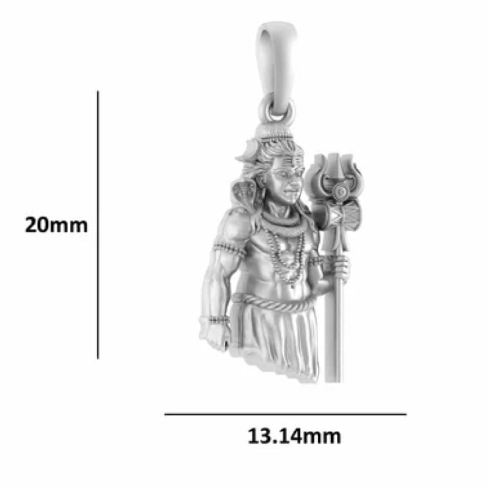 Sterling Silver (92.5% purity) God Shiva Pendant for Men & Women Pure Silver Lord Shiv ji Locket for Good Health & Wealth