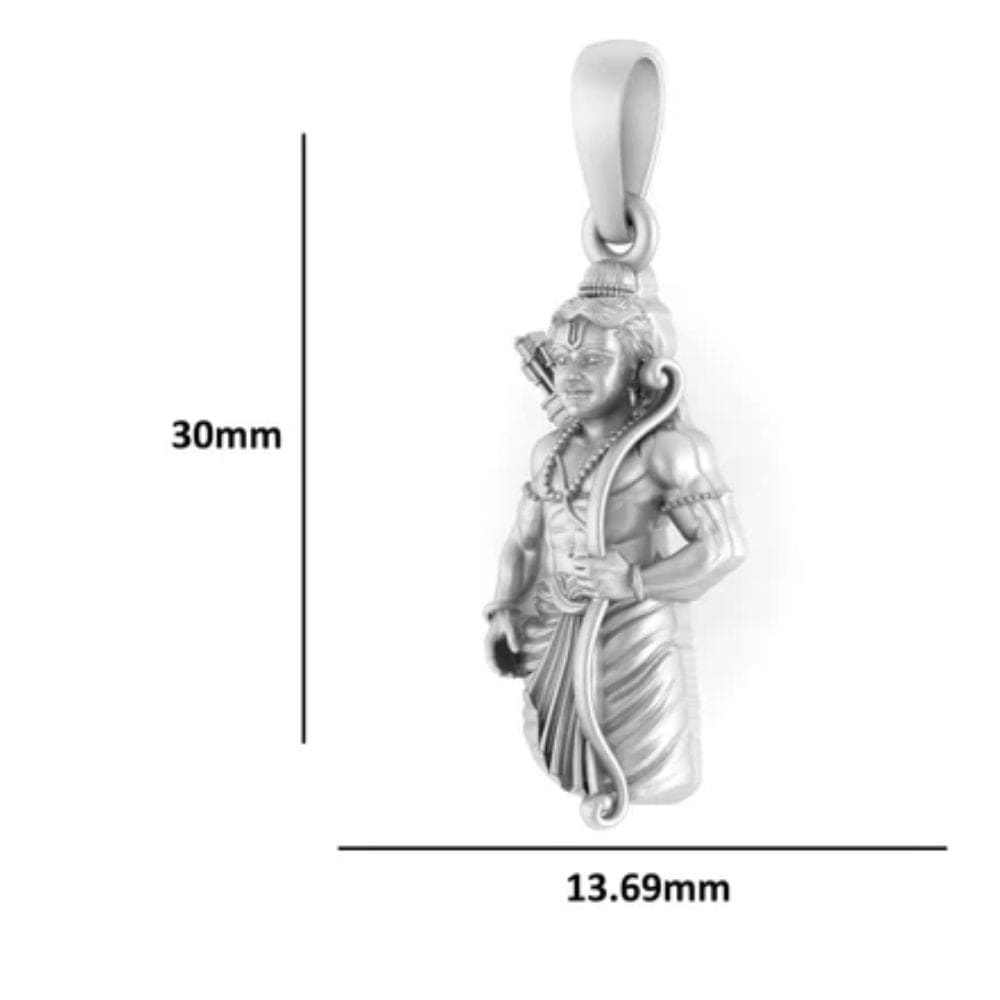 Pure Sterling Silver God Ram (Premium Big Size) Pendant for Men & Women by Akshat Sapphire – 92.5 Silver-PB7385