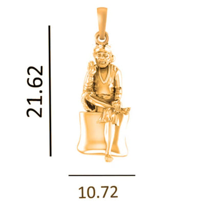 22KT Gold Plated Sterling Silver (92.5% Purity) Pure Silver God Shree Sai Baba chain Pendant (Locket with Ball Chain) for Women