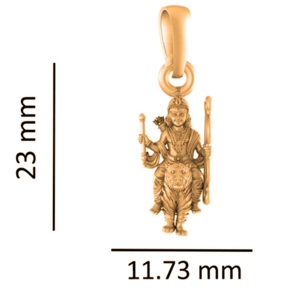 22CT Gold Plated Silver 92.5 Purity God Ayyappa (Regular Size) Pendant for Men & Women by Akshat Sapphire-PM7335_Gold