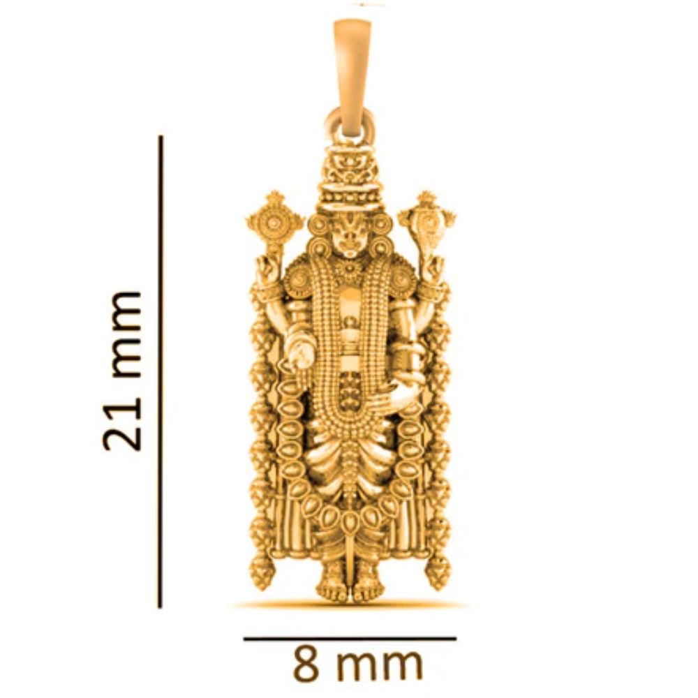 22 CT Gold Plated Silver (92.5% purity) God Bala Ji Pendant for Men and Women
