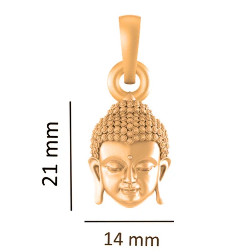 22KT Gold Plated Sterling Silver (92.5% Purity) Pure Silver Spiritual God Gautam Buddha Chain Pendant (Locket with Box Chain) for Women
