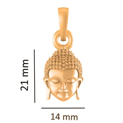 22KT Gold Plated Sterling Silver (92.5% Purity) Pure Silver Spiritual God Gautam Buddha Chain Pendant (Locket with Box Chain) for Women