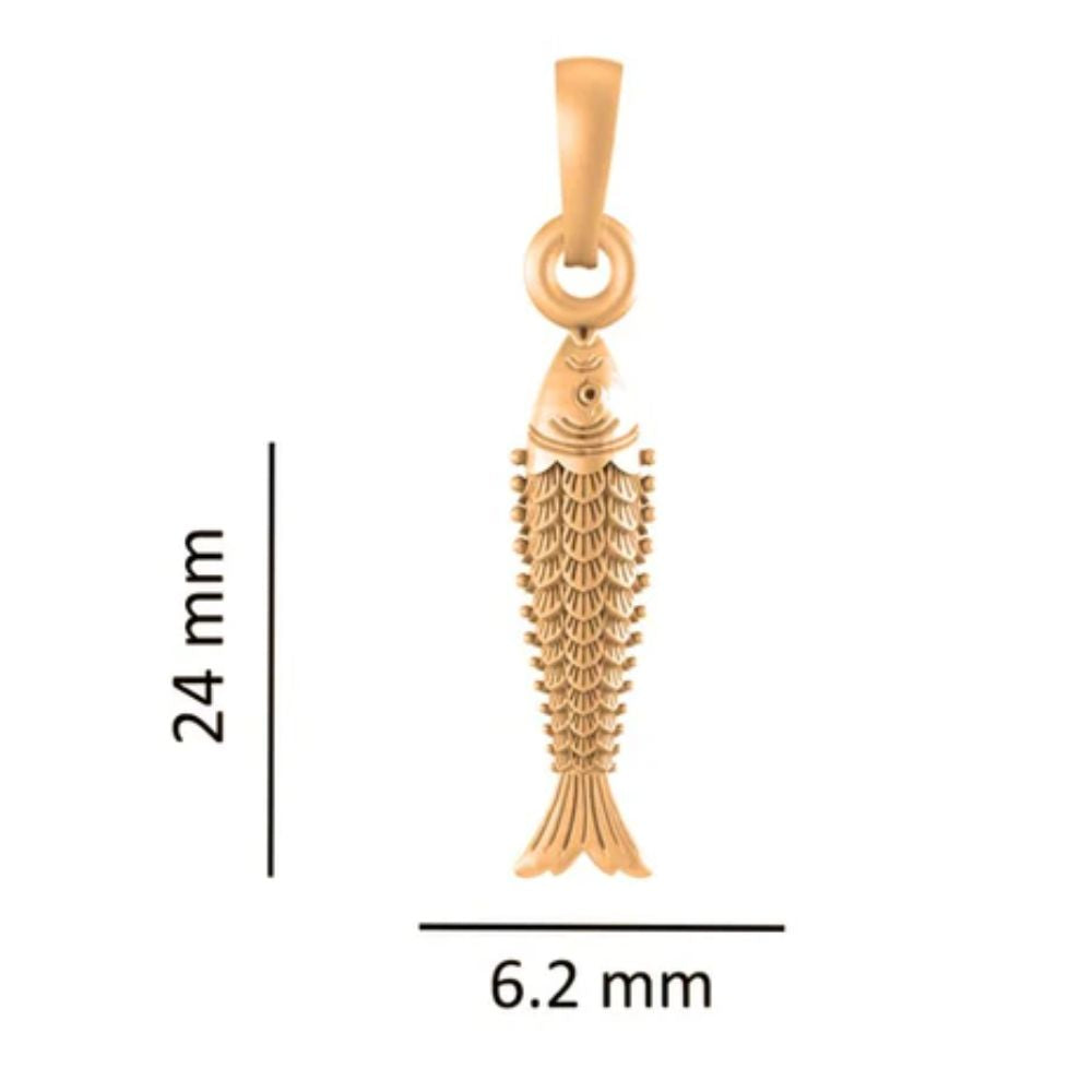 22 CT Gold Plated Silver (92.5% purity) Stylish and Fashionable Fish Pendant for Men and Women