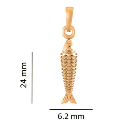 22 CT Gold Plated Silver (92.5% purity) Stylish and Fashionable Fish Pendant for Men and Women