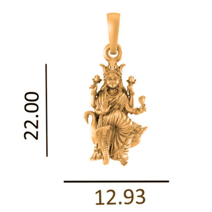 22 CT Gold Plated Silver (92.5% purity) Goddess Mansa Devi Pendant for Men and Women