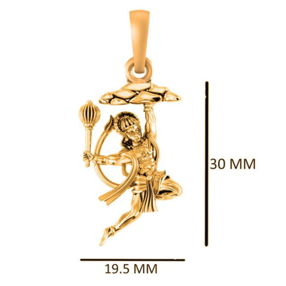 22 CT Gold Plated Silver (92.5% purity) God Hanuman/Bajrang Bali (Big Size) Pendant for Men