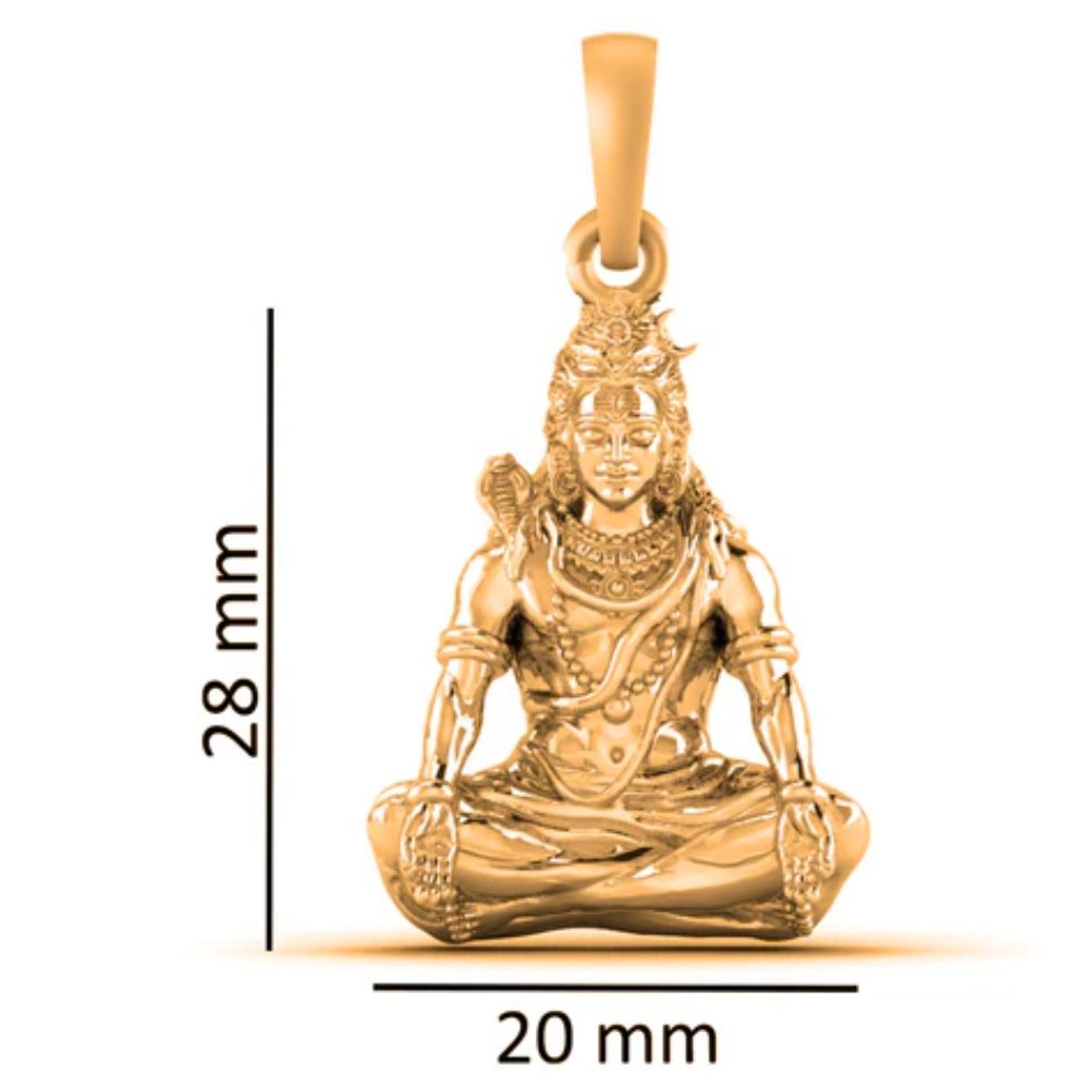 22 CT Gold Plated Silver (92.5% purity) God Shiva Pendant (Big Size) Pendant for Men and Women