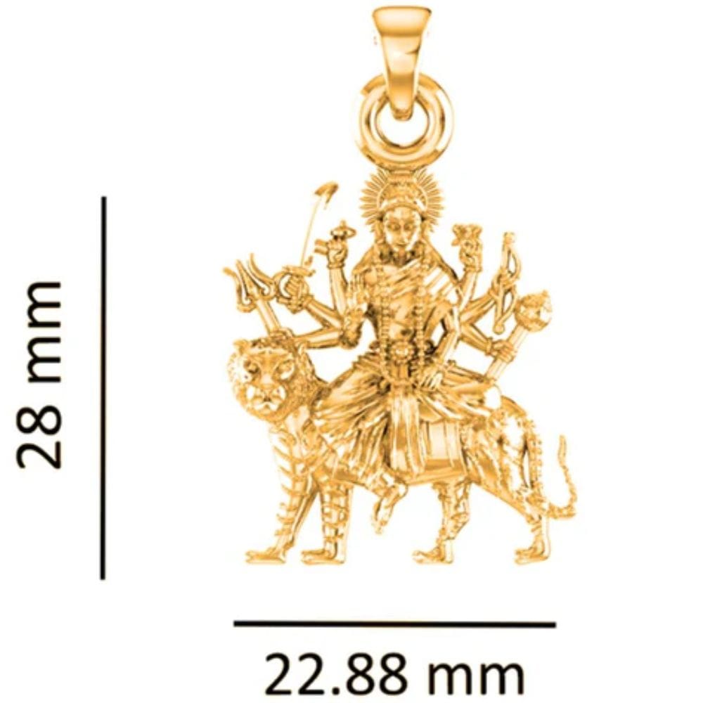 22CT Gold Plated Silver 92.5 Goddess Durga Maa (Big Size) Pendant for Men & Women by Akshat Sapphire-PB7247_gold