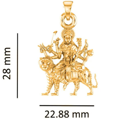 22CT Gold Plated Silver 92.5 Goddess Durga Maa (Big Size) Pendant for Men & Women by Akshat Sapphire-PB7247_gold