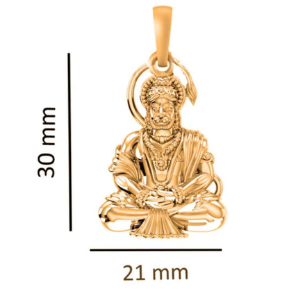 22CT Gold Plated Silver 92.5 Purity God Hanuman (Premium big size) Pendant for Men by Akshat Sapphire-PB7150_Gold