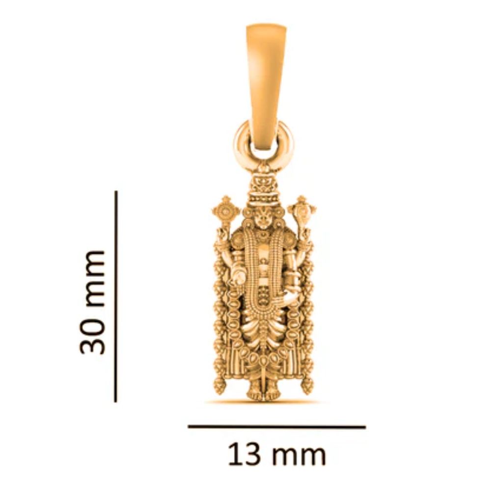 22 CT Gold Plated Silver (92.5% purity) God Bala ji Pendant (Big Size) for Men and Women