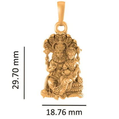 22 CT Gold Plated Silver (92.5% purity) God Laxmi Narsimha Pendant (Big Size) for Men and Women