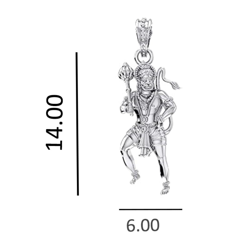 92.5% Pure Sterling Silver God Hanuman Bajrang Bali Pendant Locket for Kids