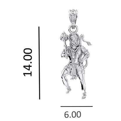 92.5% Pure Sterling Silver God Hanuman Bajrang Bali Pendant Locket for Kids