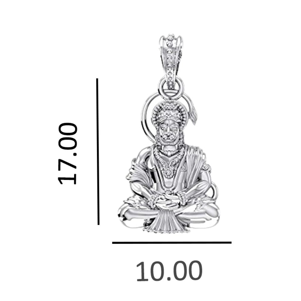 92.5% Pure Sterling Silver God Hanuman Bajrang Bali Pendant Locket for Kids