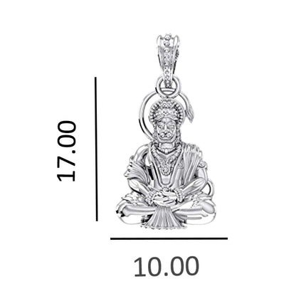 92.5% Pure Sterling Silver God Hanuman Bajrang Bali Pendant Locket for Kids