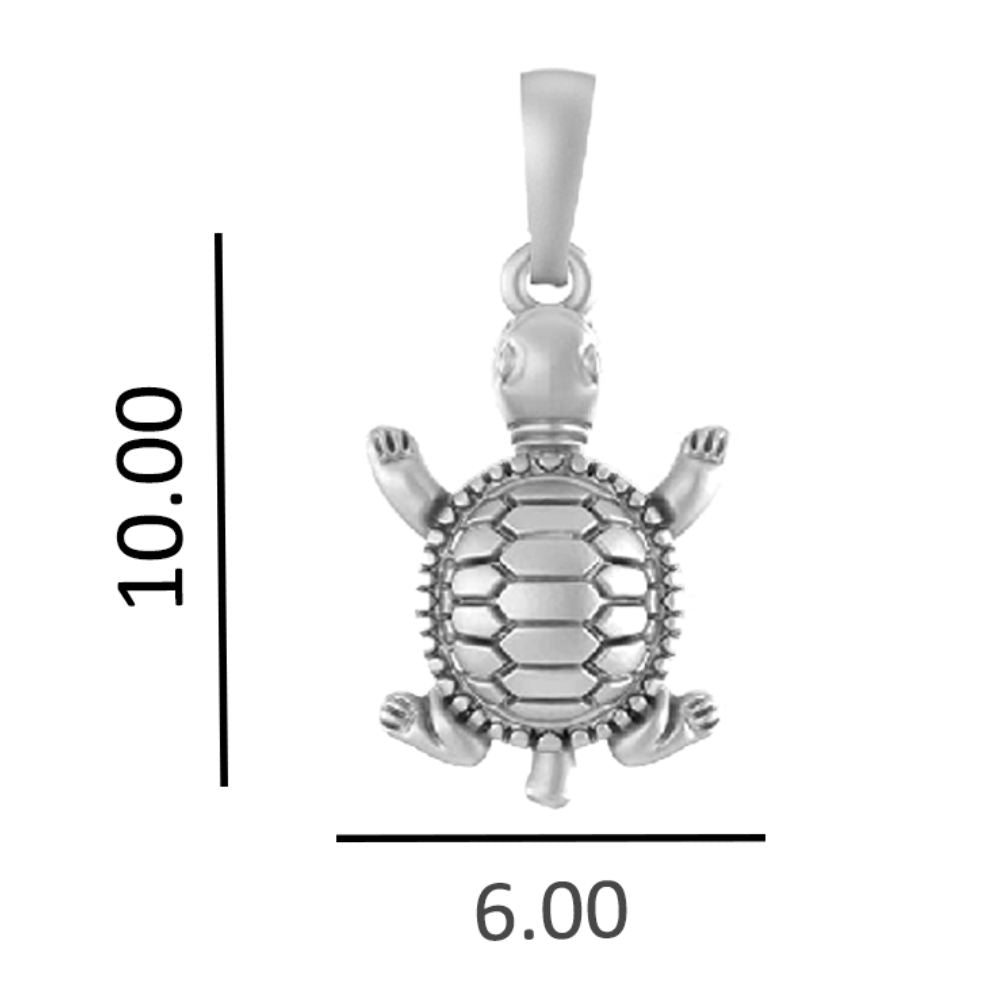 92.5% Pure Sterling Silver Prosperity Symbolic Tortoise Pendant for Kids & Woman