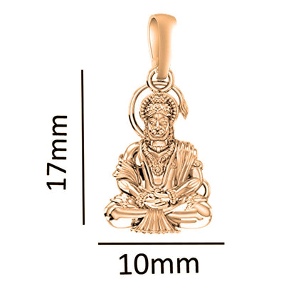 22 CT Gold Plated Silver (92.5% purity) God Hanuman Bajrang Bali Pendant by for Kids
