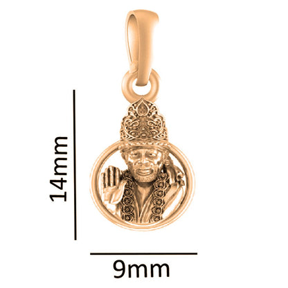 22 CT Gold Plated Silver (92.5% purity) God Shirdi Sai Baba Pendant by For Kids and woman
