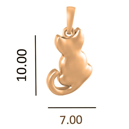 22 CT Gold Plated Silver (92.5% purity) Stylish and Fashionable Cute Cat Pendant by for Kids & Woman