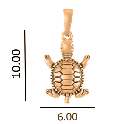 22 CT Gold Plated Silver (92.5% purity) Prosperity Symbolic Tortoise Pendant by for Kids & Woman