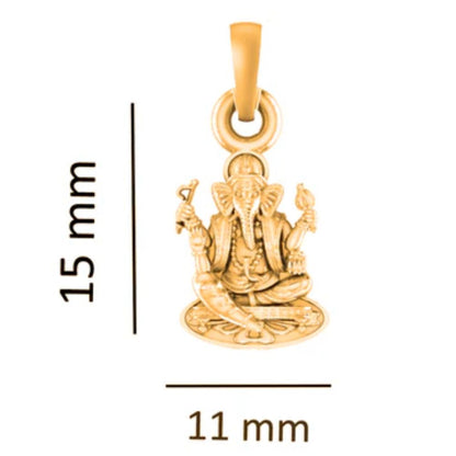 22KT Gold Plated Sterling Silver (92.5% Purity) Pure Silver God Ganesha Chain Pendant (Locket with Anchor Chain-22 inches) for Men & Women