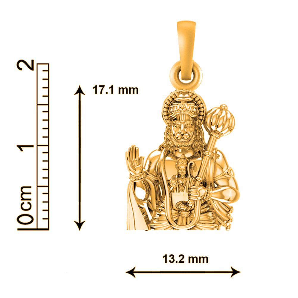 22KT Gold Plated God Hanuman Chain Pendant (Locket with Anchor Chain- 22 inches) for Men & Women