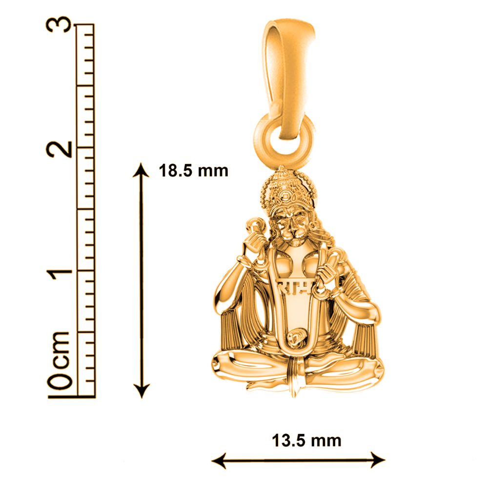 22KT Gold Plated God Hanuman Chain Pendant (Locket with Anchor Chain- 22 inches) for Men & Women
