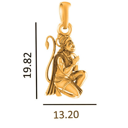 22KT Gold Plated God Hanuman Chain Pendant (Locket with Anchor Chain- 22 inches) for Men & Women