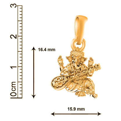 22KT Gold Plated Sterling Silver (92.5% Purity) Pure Silver God Ganesha Chain Pendant (Locket with Anchor Chain-22 inches) for Men & Women