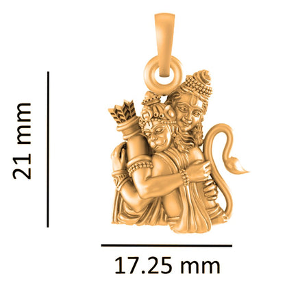 22KT Gold Plated God Hanuman Chain Pendant (Locket with Anchor Chain- 22 inches) for Men & Women
