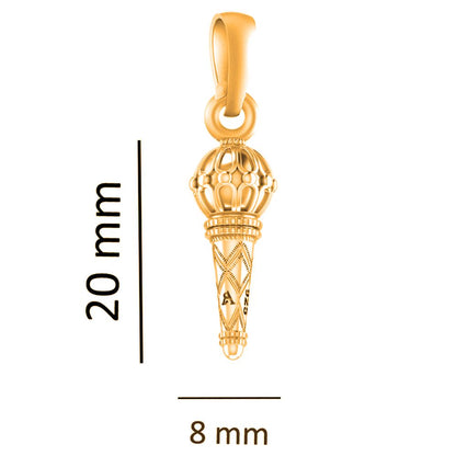 22KT Gold Plated Sterling Silver (92.5% Purity) Pure Silver God Hanuman Gada Chain Pendant (Locket with Anchor Chain- 22 inches) for Men & Women
