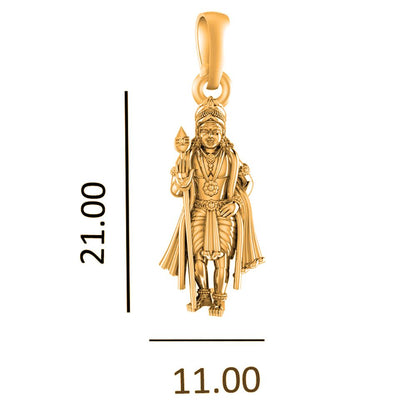 22KT Gold Plated Sterling Silver (92.5% Purity) Pure Silver God Kartikeya Chain Pendant (Locket with Ball Chain) for Women