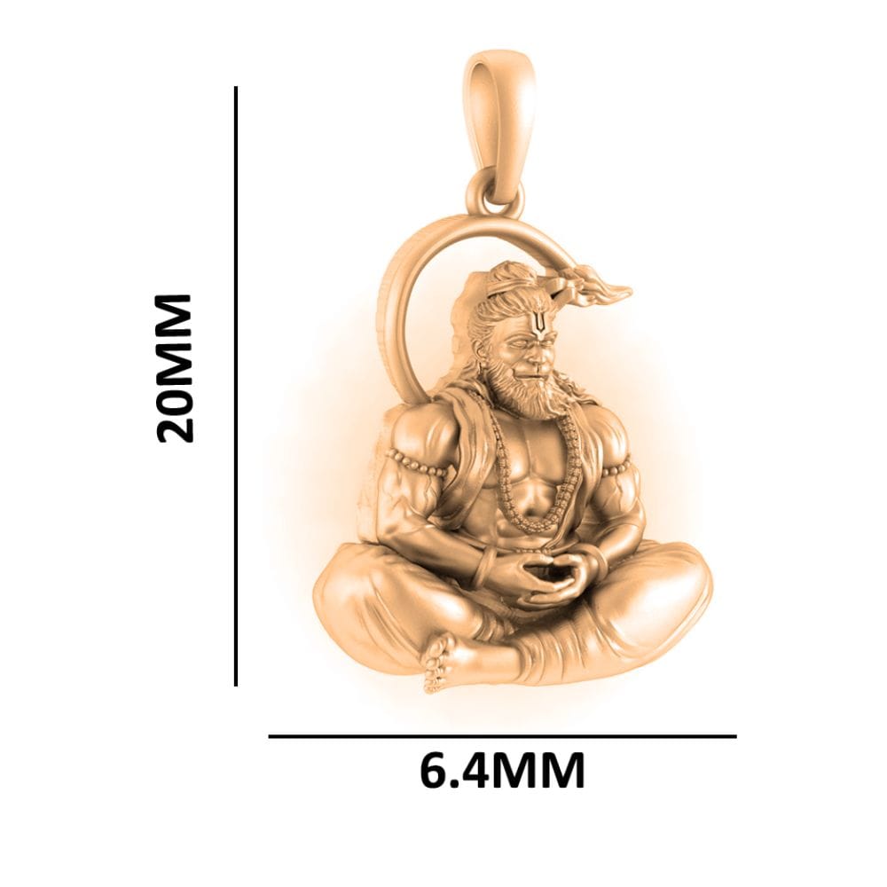 22CT Gold Plated Sterling Silver 92.5% Purity Hanuman Pendant with Anchor Chain 22 Inches for Men by Akshat Sapphire MPSA7369_Gold