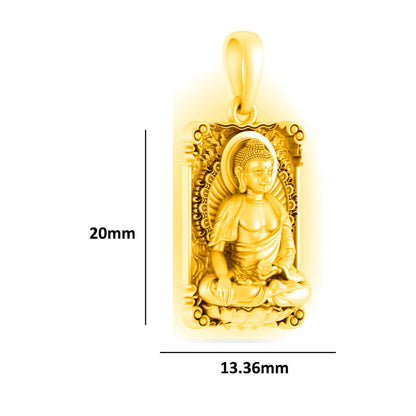 22KT Gold Plated Silver (92.5% Purity) Pure Silver Spiritual God Gautam Buddha Chain Pendant (Locket with Anchor Chain-22 inches) for Men & Women