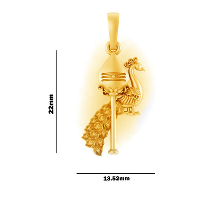 22KT Gold Plated Sterling Silver (92.5% Purity) God Kartikeya Chain Pendant (with 92.5% purity) (Locket with Anchor Chain-18 inches) for Women