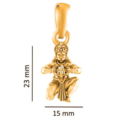 22KT Gold Plated God Hanuman/Bajrang Bali Chain Pendant (Locket with Box Chain- 22 inches) for Men & Women