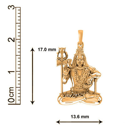 22KT Gold Plated Sterling Silver (92.5% Purity) Pure Silver God Shiva Chain Pendant (Locket with Ball Chain) for Women