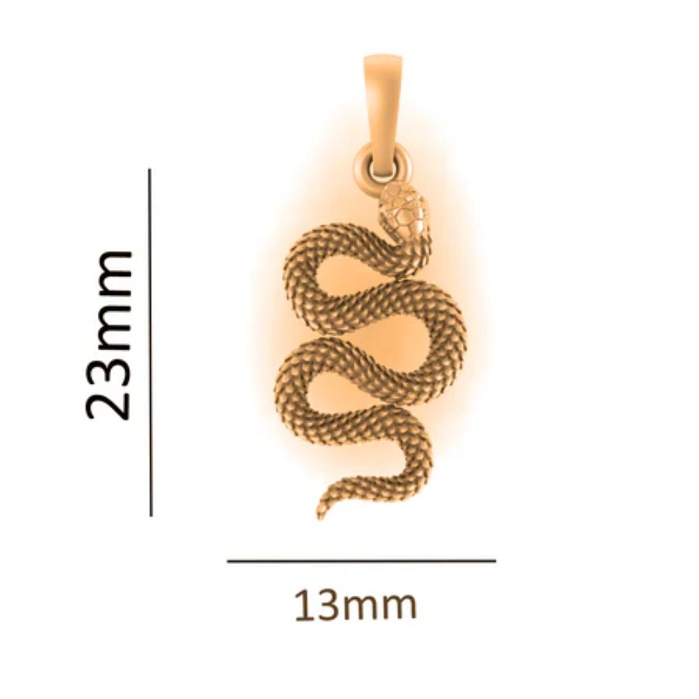 22KT Gold Plated Sterling Silver Stylish snake 92.5% purity Chain withsnake Pendant (Pendant with Box Chain-18 inches)