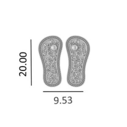 Sterling Silver (92.5% purity) God Laxmi charan Paduka, Pure Silver Maa Lakshmi charan Paduka for wealth and prosperity