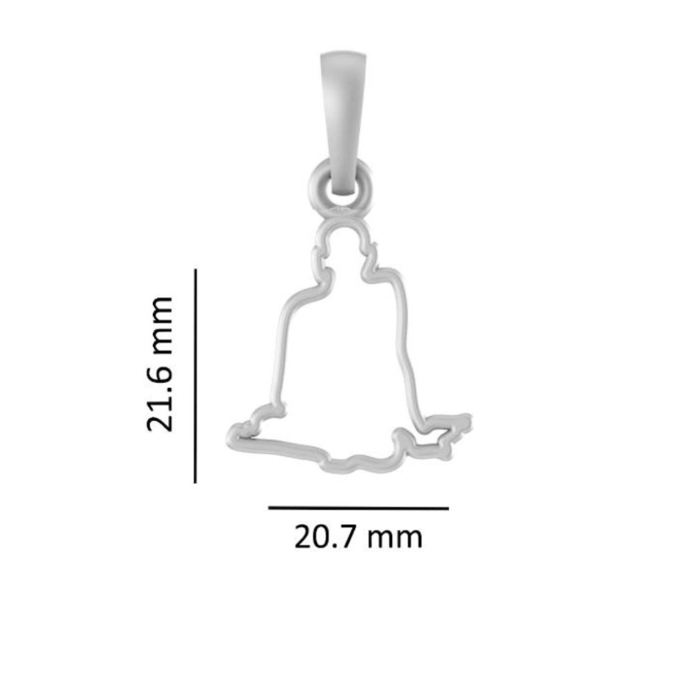 Akshat Sapphire Sterling Silver (92.5% purity) Spiritual Swami Samarth Chain Pendant (Pendant with Rope Chain-22 inches) for Men and women Pure Silver religious Swami of Akkalkot Swami Smarth Chain Locket for Good Luck, Health & Wealth
