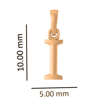 22CT Gold Plated Silver 92.5 Purity Alphabet I Chain Pendant for Women with Anchor Chain 18 inch by Akshat Sapphire PSA8031_I_Gold