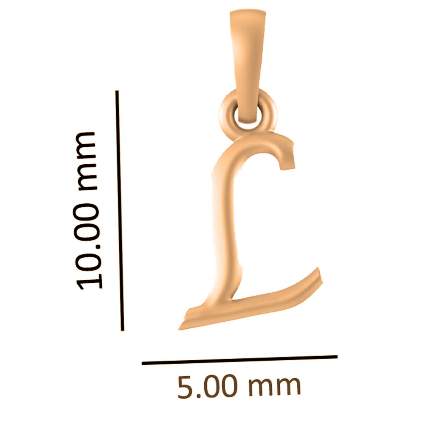 22CT Gold Plated Silver 92.5 Purity Alphabet L Chain Pendant for Women with Anchor Chain 18 inch by Akshat Sapphire PSA8034_L_Gold