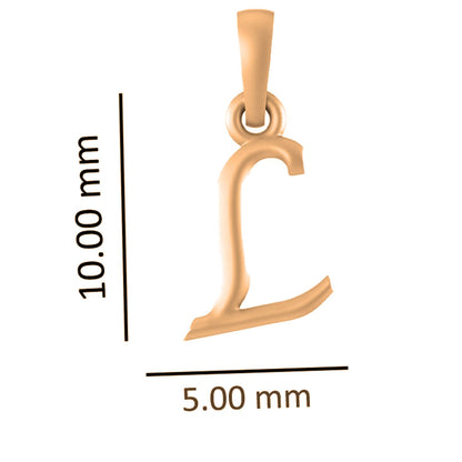 22CT Gold Plated Silver 92.5 Purity Alphabet L Chain Pendant for Women with Anchor Chain 18 inch by Akshat Sapphire PSA8034_L_Gold