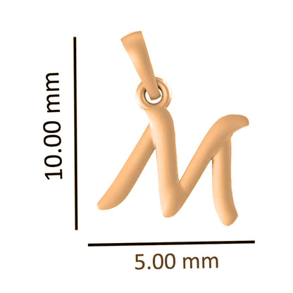 22CT Gold Plated Silver 92.5 Purity Alphabet M Chain Pendant for Men with Anchor Chain 22 Inches by Akshat Sapphire MPSA8013_M_Gold